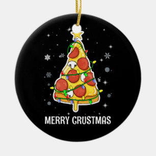 Merry Crustmas Pizza Weihnachtsbaum Weihnachtsgesc Keramik Ornament