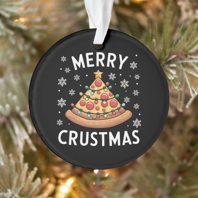Merry Crustmas Pizza Weihnachtsbaum Weihnachtsgesc Ornament (Baum)