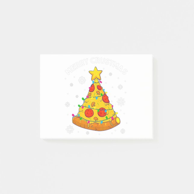 Merry Crustmas Pizza Weihnachtsbaum Weihnachtsgesc Post-it Klebezettel (Vorderseite)