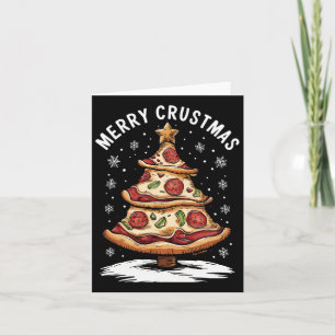 Merry Crustmas Pizza Weihnachtsbaum Xmas Funny Piz Karte