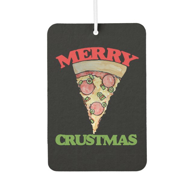 Merry Crustmas Weihnachtspizza Autolufterfrischer (Vorderseite)