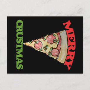Merry Crustmas Weihnachtspizza Feiertagspostkarte