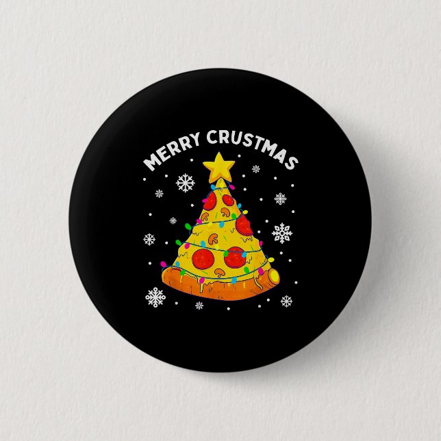 Merry Crustmas Zza Christmas Tree Xmas Kids Men  Button (Vorderseite)
