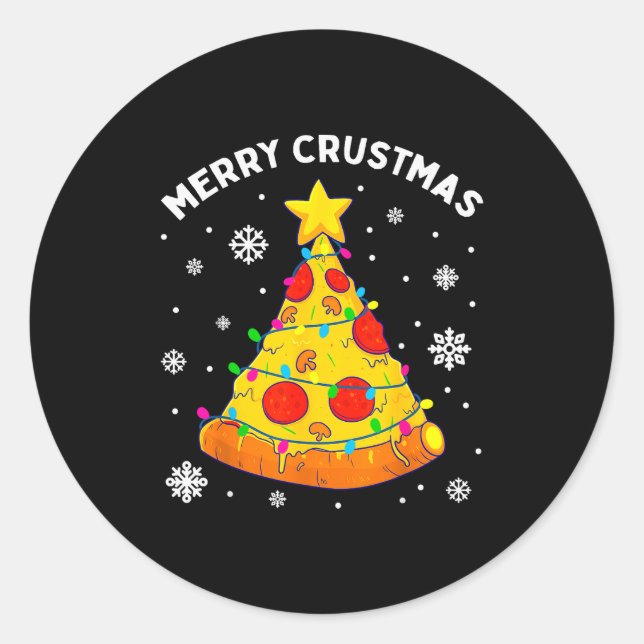 Merry Crustmas Zza Christmas Tree Xmas Kids Men  Runder Aufkleber (Vorderseite)