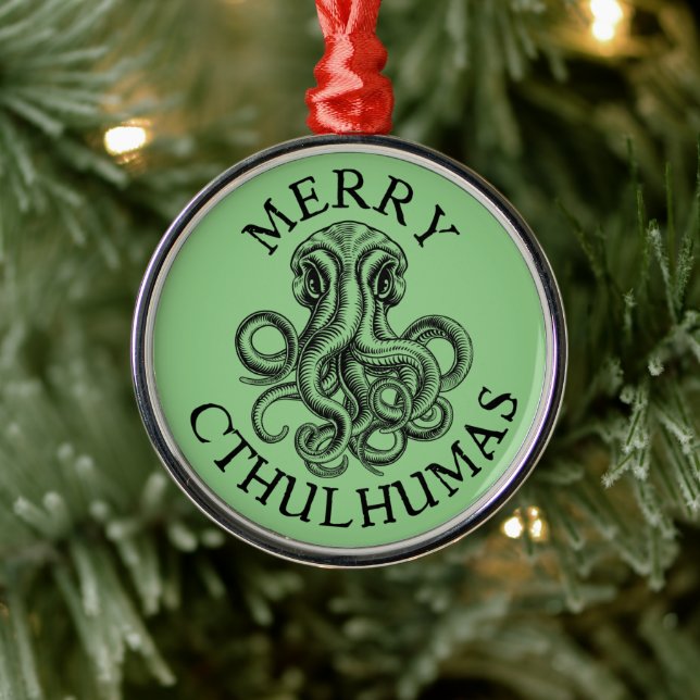 Merry Cthulhumas Cthulhu Lovecraft Ornament Aus Metall (Baum)