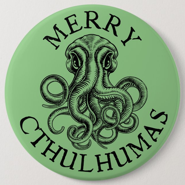 Merry Cthulhumas Lovecraft Cthulhu Button (Vorderseite)