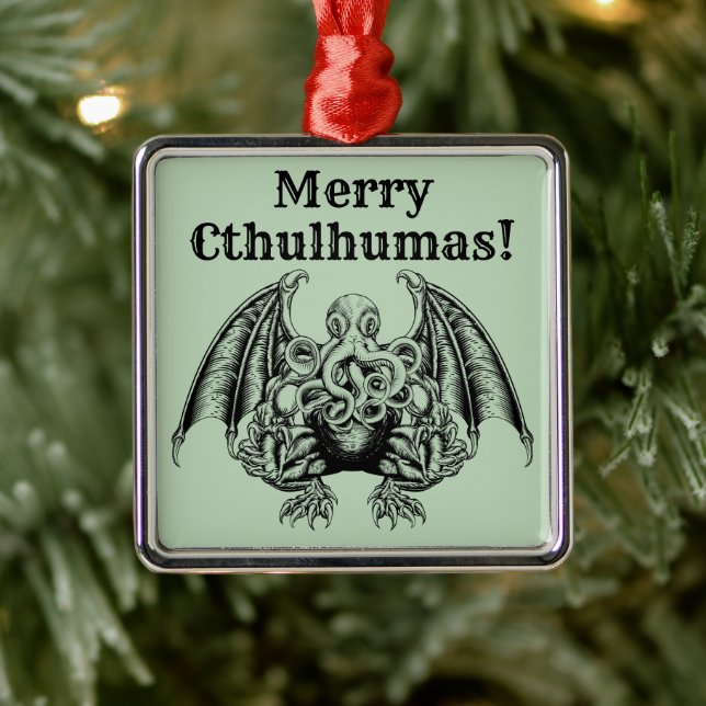 Merry Cthulhumas Lovecraft Cthulhu Ornament Aus Metall (Baum)