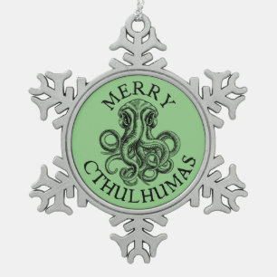 Merry Cthulhumas Lovecraft Cthulhu Schneeflocken Zinn-Ornament