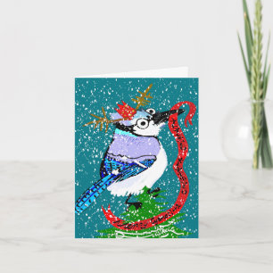 Merry Cyanocitta cristata cristatamas! Feiertagskarte