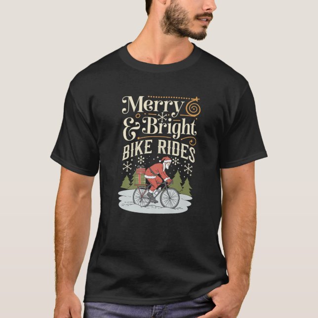 Merry Cycling Bright Bike Rides Weihnachts Premium T-Shirt (Vorderseite)