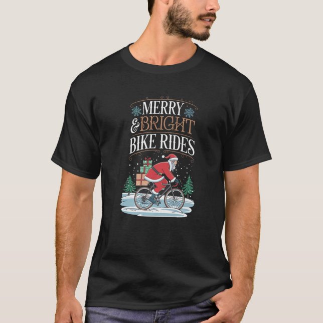 Merry Cycling Bright Bike Rides Weihnachts Premium T-Shirt (Vorderseite)