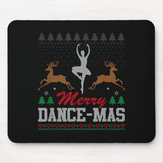 Merry Dance-mas Ballet Dancer Ugly Christmas Balle Mousepad (Vorne)