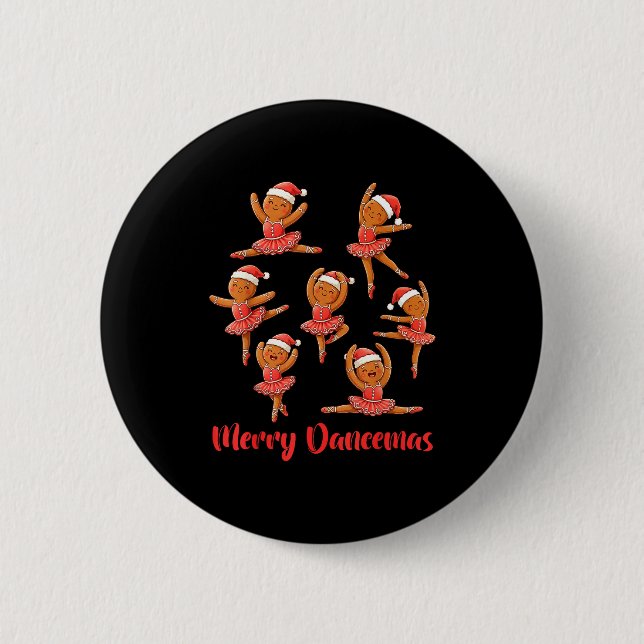 Merry Dancemas Ballet Dancer Gingerbread Teacher C Button (Vorderseite)