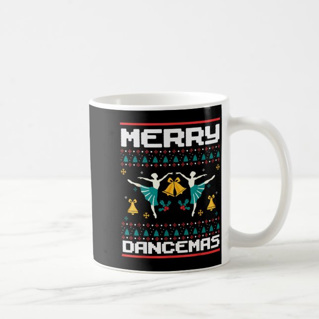 Merry Dancemas Ballet Dancers Ugly Christmas Xmas  Kaffeetasse (Rechts)