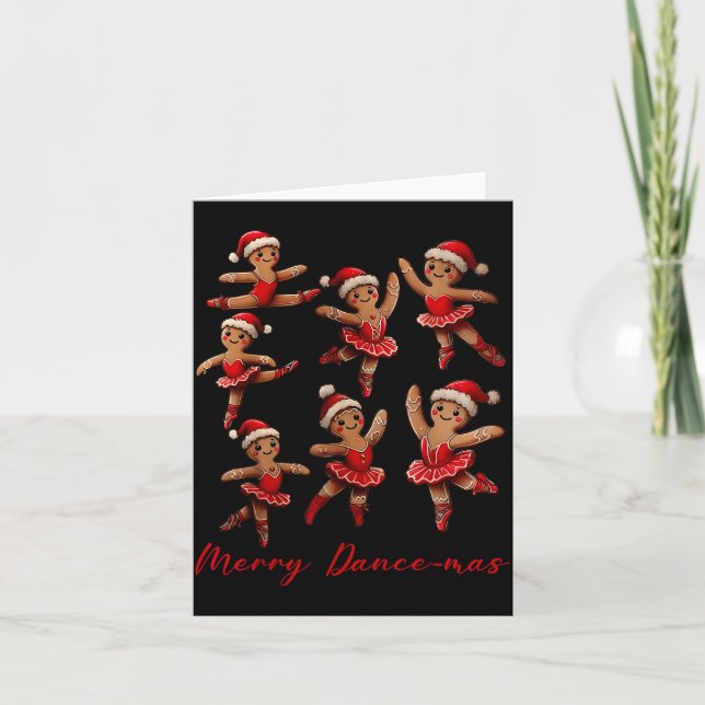 Merry Dancemas Gingerbread Dancer Ballet Christmas Karte (Vorderseite)