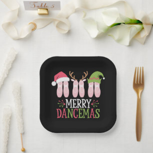 Merry Dancemas Weihnachtsballett Schuhe tanzen Pappteller