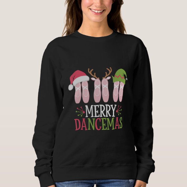 Merry Dancemas Weihnachtsballett Schuhe tanzen Sweatshirt (Vorderseite)