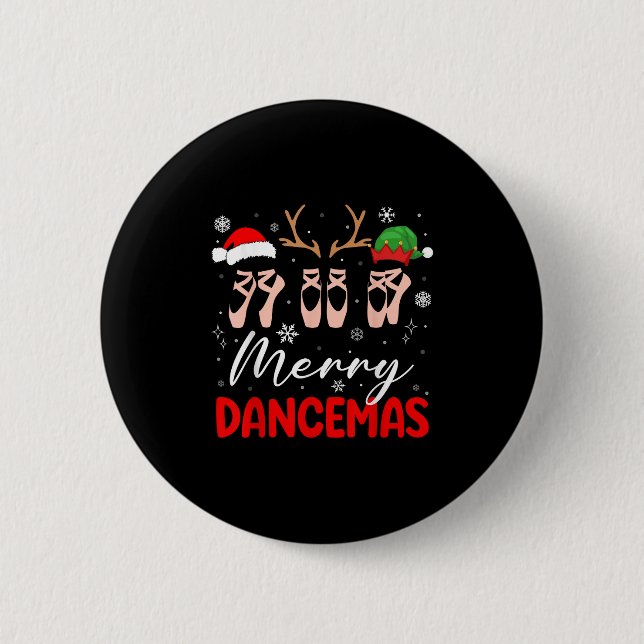 Merry Dancemas Weihnachtsballett Scute Ss Niedlich Button (Vorderseite)