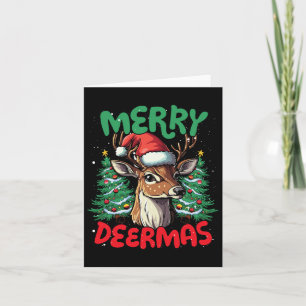 Merry Deermas Funny Christmas Duck Lover Karte