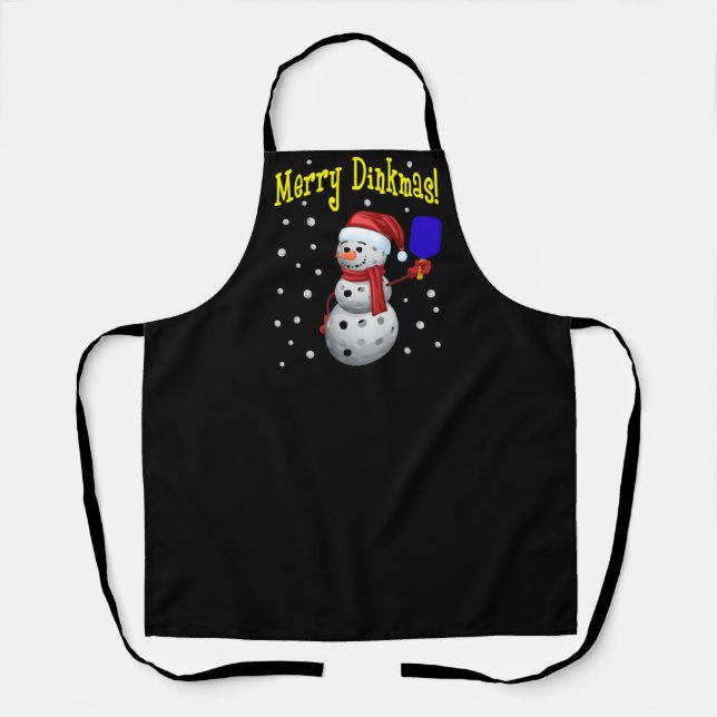 Merry Dinkmas - Pickleball Snowman Schürze (Vorderseite)