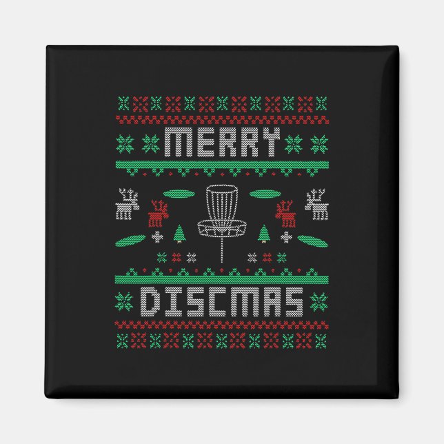 Merry Discmas Disk Golf Ugly Christmas Merry Chris Magnet (Vorne)