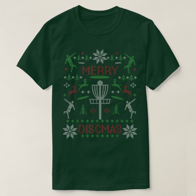 Merry Discmas Golf Ugly Christmas Sweater Par T-Shirt (Design vorne)