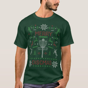 Merry Discmas Golf Ugly Christmas Sweater Par T-Shirt