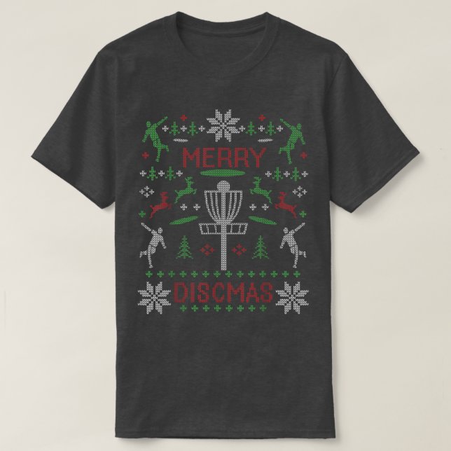 Merry Discmas Golf Ugly Christmas Sweater Par T-Shirt (Design vorne)