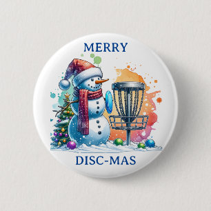 Merry Disk-mas   Disk Golf Christmas Button