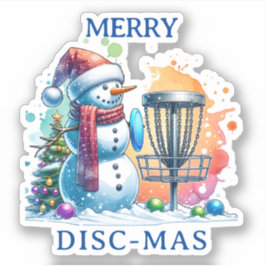 Merry Disk-mas | Disk Golf Personalisierte Weihnac Aufkleber