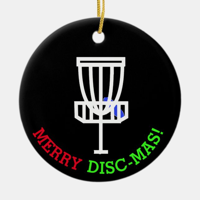 Merry Disk-Mas Funny Disk Golf Weihnachten Keramik Ornament (Vorne)