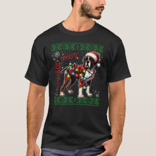 Merry Dogmas Boxer Dog Ugly Christmas Sweater T-Shirt