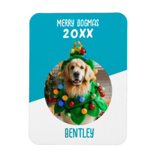 Merry Dogmas Custom Hund Foto Weihnachten Keepake Magnet