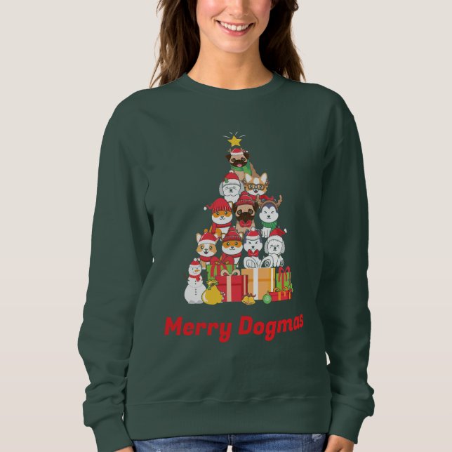 Merry Dogmas Tree Sweatshirt (Vorderseite)