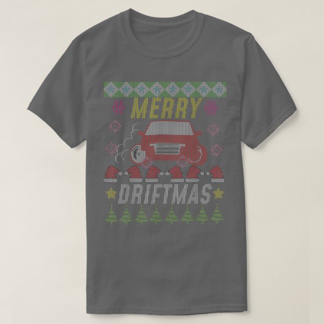 Merry Driftmas Funny Ugly Weihnachtssüßer  T-Shirt (Design vorne)
