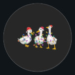 Merry Duckmas Funny Duck Christmas Duck Lover Xmas Runder Aufkleber<br><div class="desc">Merry Duckmas Funny Duck Christmas Duck Lover Xmas Duck Farm 1</div>