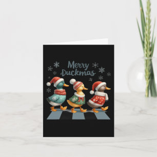 Merry Duckmas Funny Duck Lovers Weihnachtsmannmütz Karte
