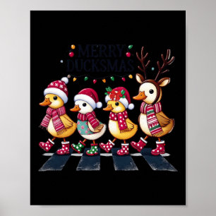Merry Duckmas Funny Duck Lovers Weihnachtsmannmütz Poster