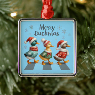 Merry Duckmas Ornament Aus Metall