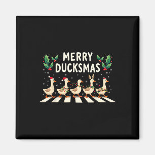 Merry Duckmas Weihnachtsmannmütze Xmas Duck Lover Magnet