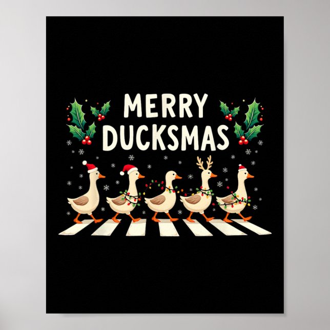Merry Duckmas Weihnachtsmannmütze Xmas Duck Lover  Poster (Vorne)