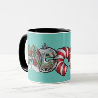 "Merry" eine Weihnachtsfeier mit handgeschriebenem Tasse
