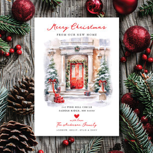 Merry Eintritt Weihnachten Neue Zuhause Moving Ankündigung