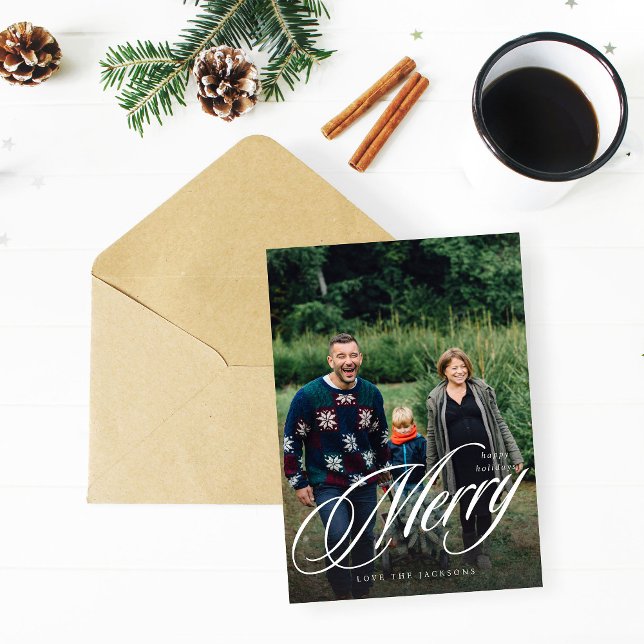 Merry Elegant Calligraphy Vertical Foto Holiday (Von Creator hochgeladen)