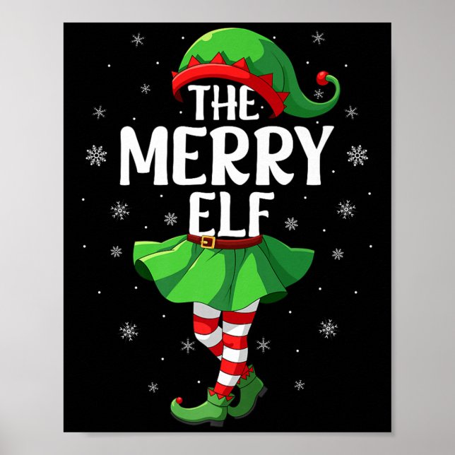 Merry Elf Christmas Girls Women Elf Squad Xmas Fam Poster (Vorne)