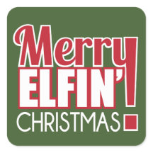 Merry Elfin Christmas Sticker