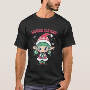 Merry Elfmas Weihnachten Elf Girl Niedliche Xmas G T-Shirt