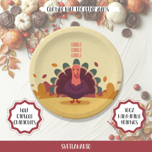 Merry Erntedank Türkei Herbst Party Plate Pappteller