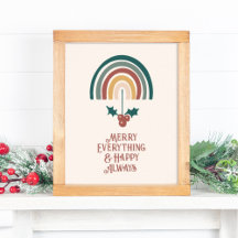 Merry Everything Boho Christmas Rainbow