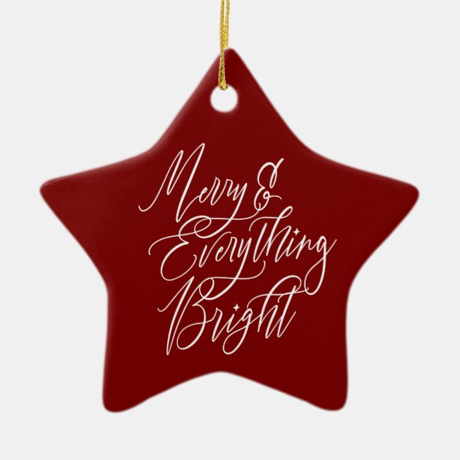 Merry & Everything Bright Red Keramik Ornament (Vorne)